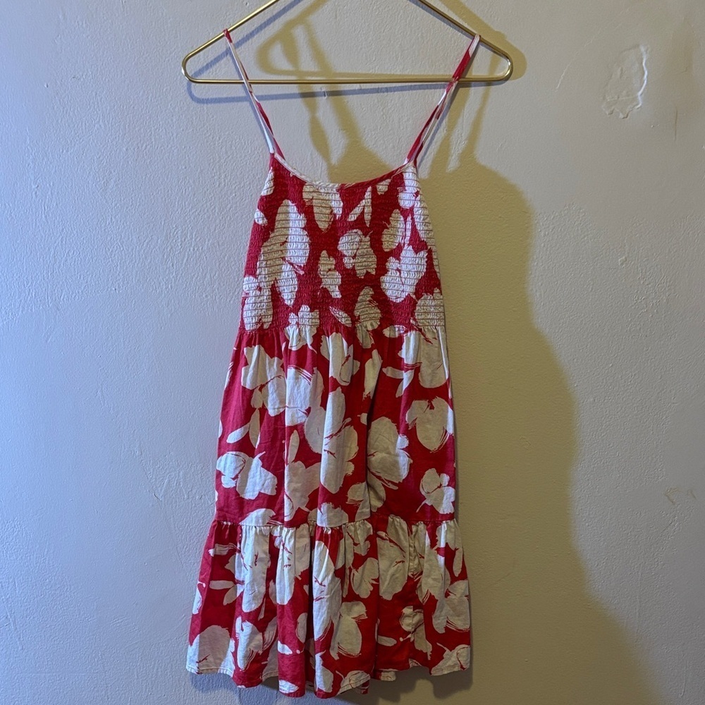 GAP Red and White Floral Casual Dress